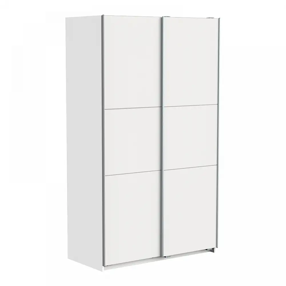 Ντουλάπα ρούχων Kawen pakoworld δίφυλλη με συρόμενες πόρτες λευκό 116.5x60x203εκ