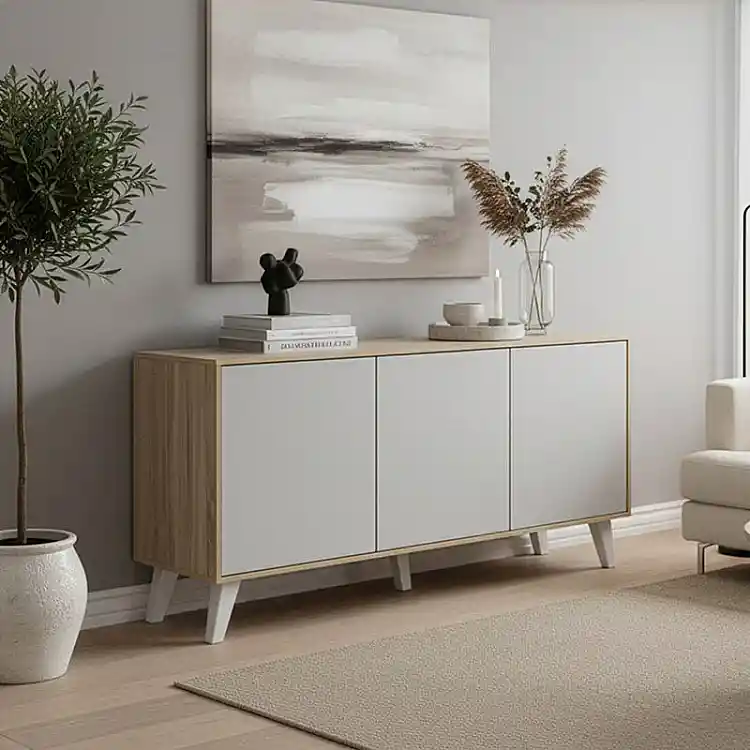 Μπουφές Billie pakoworld sonoma-γκρι 149x40x77εκ