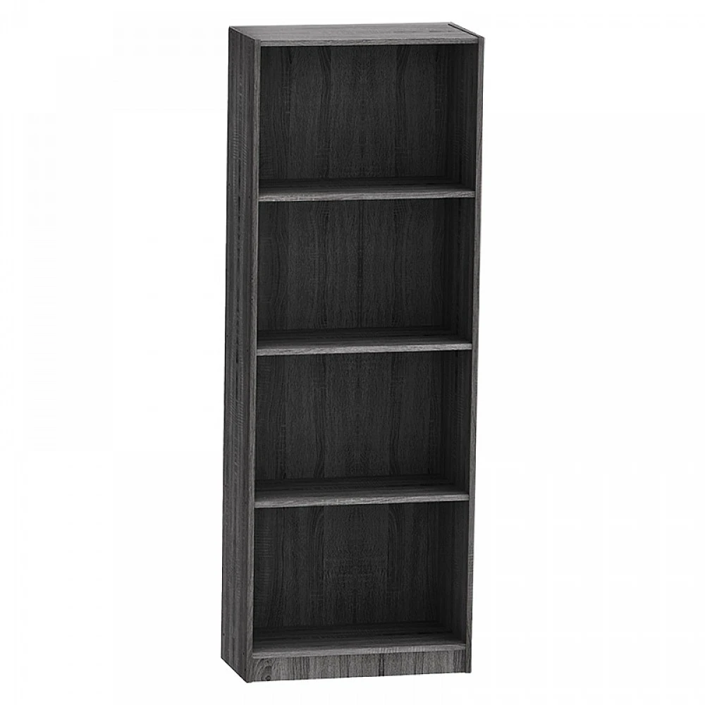 Βιβλιοθήκη Presley pakoworld σε ανθρακί-wenge απόχρωση 60x30x167εκ