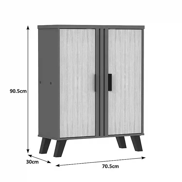Παπουτσοθήκη-ντουλάπι Shoby pakoworld sonoma-ανθρακί 70.5x30x91εκ