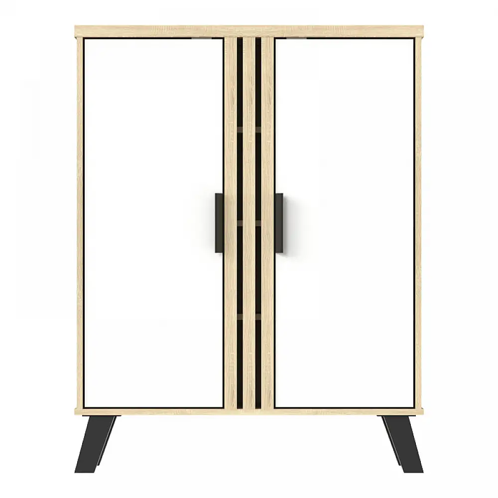 Παπουτσοθήκη-ντουλάπι Shoby pakoworld λευκό-sonoma 70.5x30x91εκ