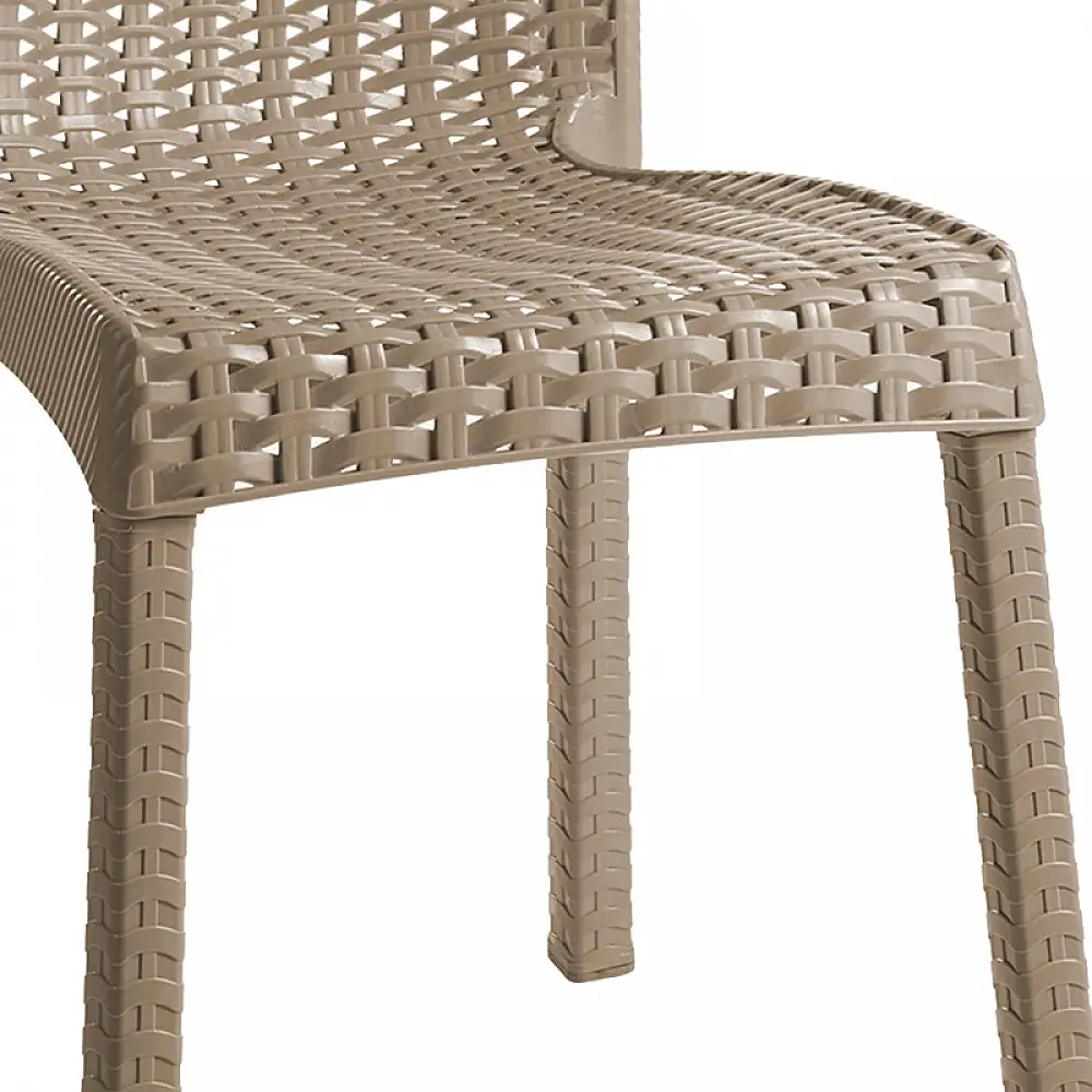 Τραπεζαρία Icon-Confident pakoworld σετ 3τεμ PP σε cappuccino απόχρωση