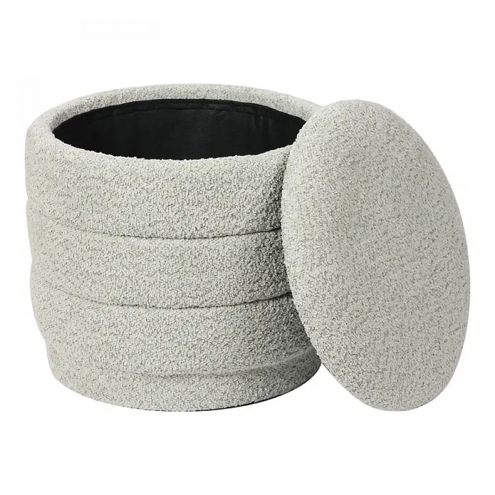 Σκαμπό-μπαούλο Bettia pakoworld μπουκλέ μέντα Φ41x38.5εκ