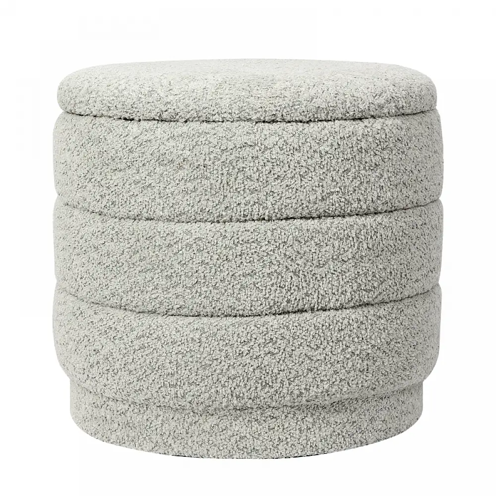 Σκαμπό-μπαούλο Bettia pakoworld μπουκλέ μέντα Φ41x38.5εκ