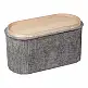 Σκαμπό-μπαούλο Trebia pakoworld γκρι ύφασμα 76x38x38εκ