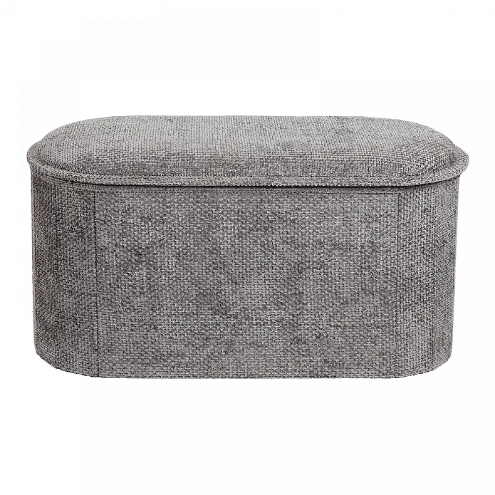 Σκαμπό-μπαούλο Trebia pakoworld γκρι ύφασμα 76x38x38εκ