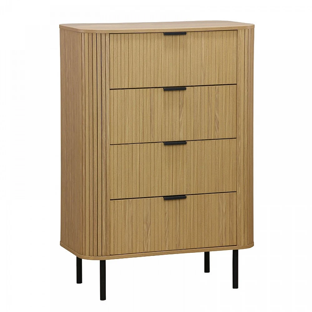 Συρταριέρα Scandi pakoworld με 4 συρτάρια φυσικό 79x46x115εκ