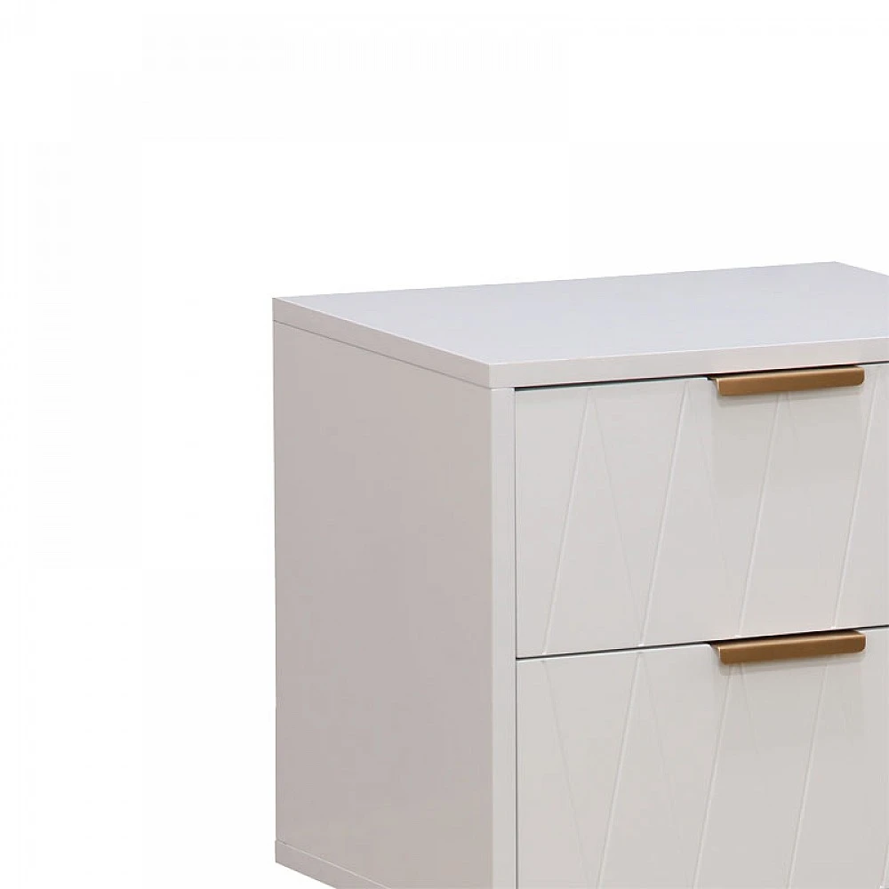 Κομοδίνο Culture pakoworld με 2 συρτάρια λευκό-χρυσό 40x35x52εκ Κομοδίνο Culture pakoworld με 2 συρτάρια λευκό-χρυσό 40x35x52εκ