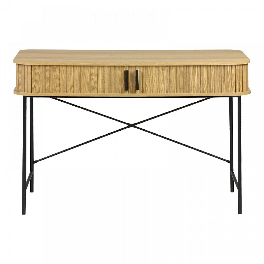 Γραφείο εργασίας Scandi pakoworld MDF/Metal σε φυσική απόχρωση με μεταλλικά μαύρα πόδια 120x60x76,5εκ