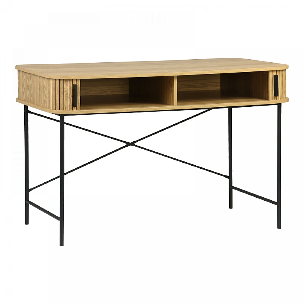 Γραφείο εργασίας Scandi pakoworld MDF/Metal σε φυσική απόχρωση με μεταλλικά μαύρα πόδια 120x60x76,5εκ Γραφείο εργασίας Scandi pakoworld MDF/Metal σε φυσική απόχρωση με μεταλλικά μαύρα πόδια 120x60x76,5εκ
