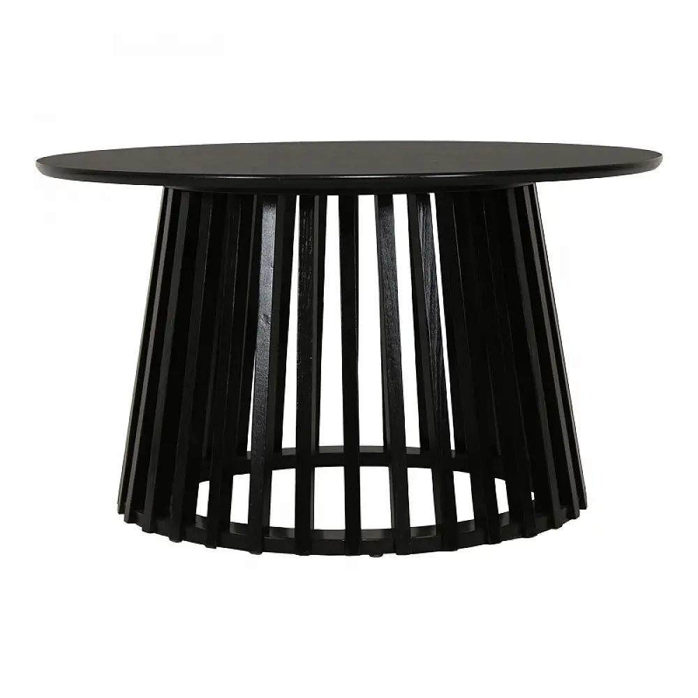 Τραπέζι σαλονιού Domonic pakoworld mdf σε μαύρη απόχρωση Φ80x45εκ