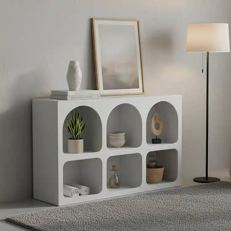 Μπουφές Emersi pakoworld με ράφια mdf σε λευκή απόχρωση 120x35x76εκ