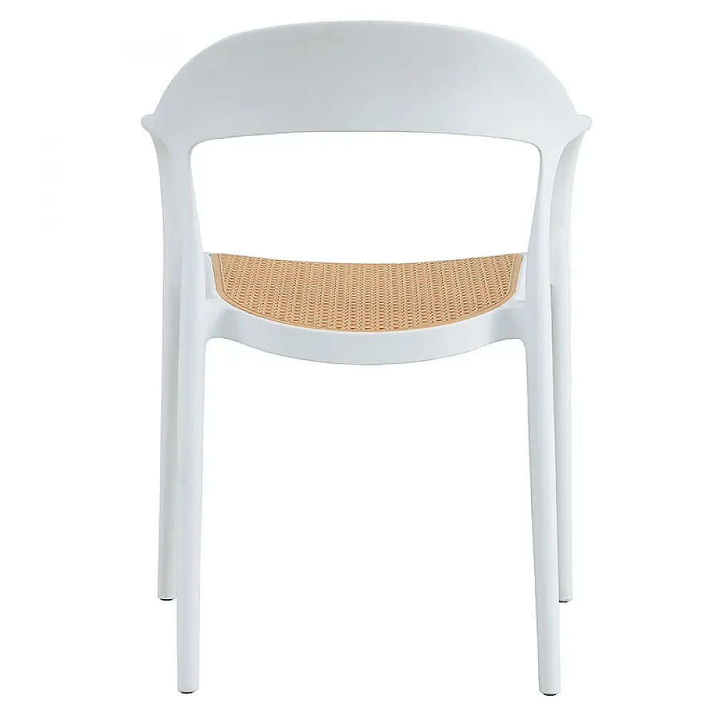 Πολυθρόνα Ember στοιβαζόμενη pakoworld με UV protection PP μπεζ- λευκό 52.5x56.5x81εκ.