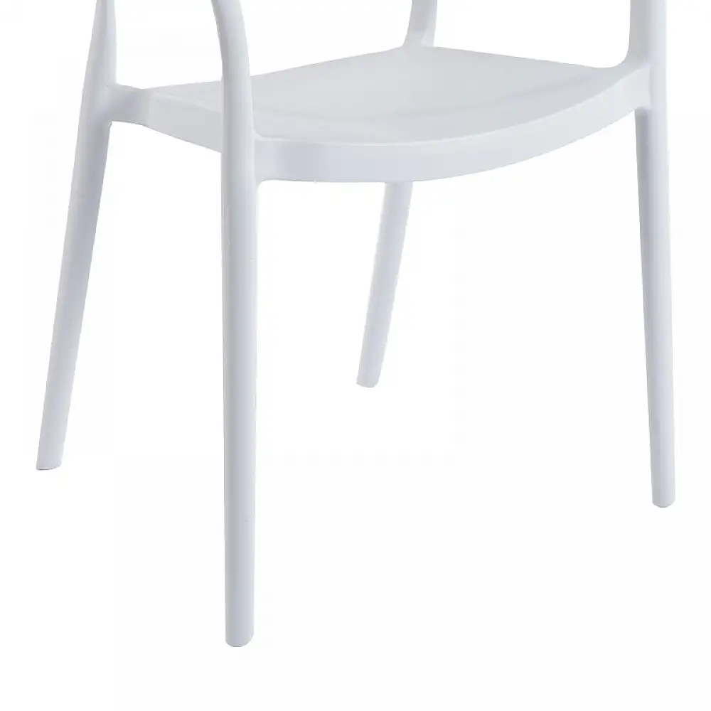 Πολυθρόνα Ankara pakoworld στοιβαζόμενη pp-pe rattan σε λευκή-φυσική απόχρωση 54x55.5x77εκ