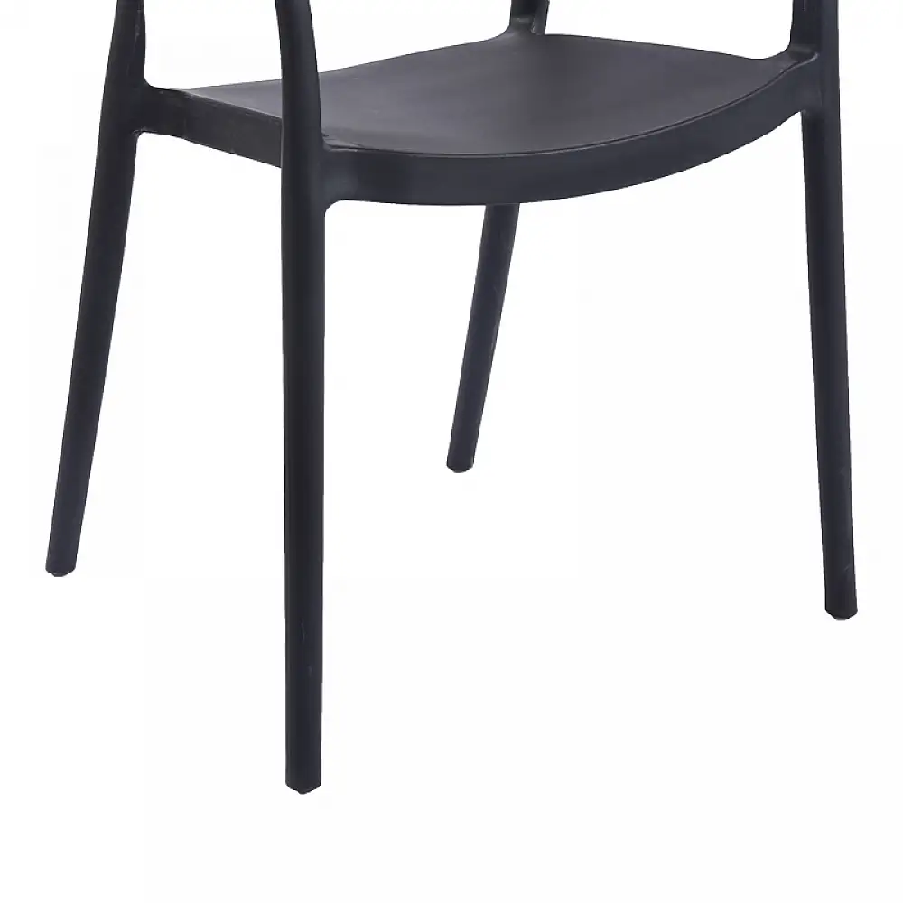 Πολυθρόνα Ankara pakoworld στοιβαζόμενη pp-pe rattan σε μαύρη-φυσική απόχρωση 54x55.5x77εκ