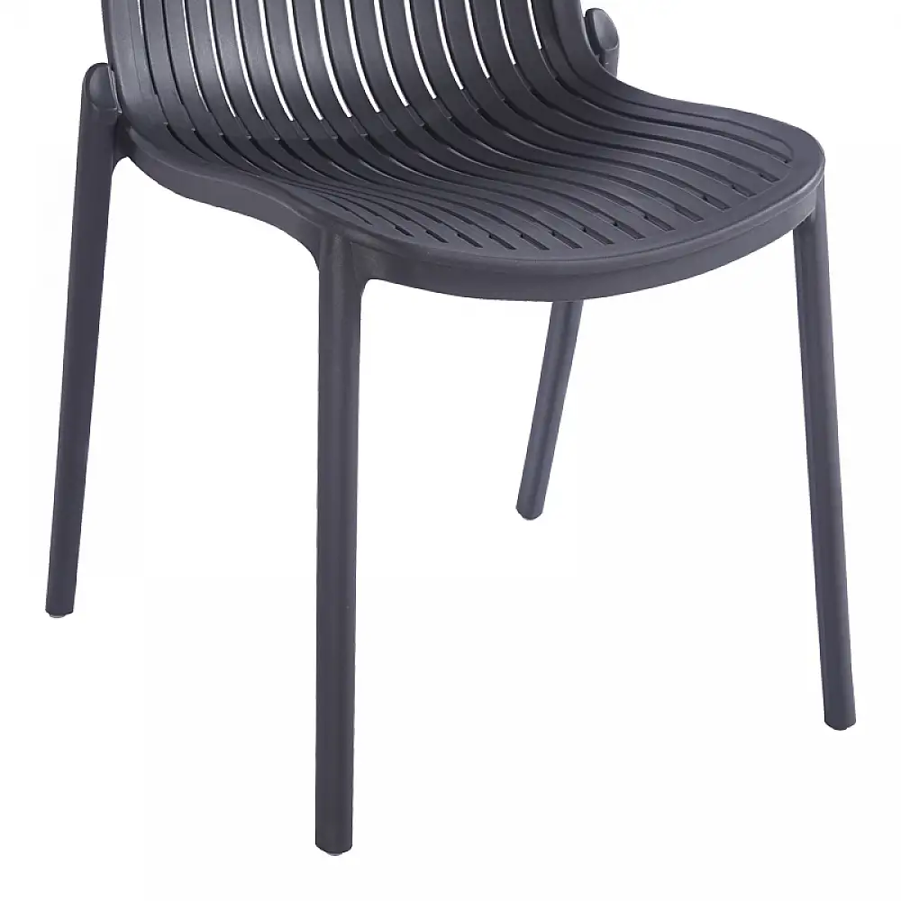 Καρέκλα Teragi στοιβαζόμενη pakoworld pp με UV protection ανθρακί 58x43.5x82εκ