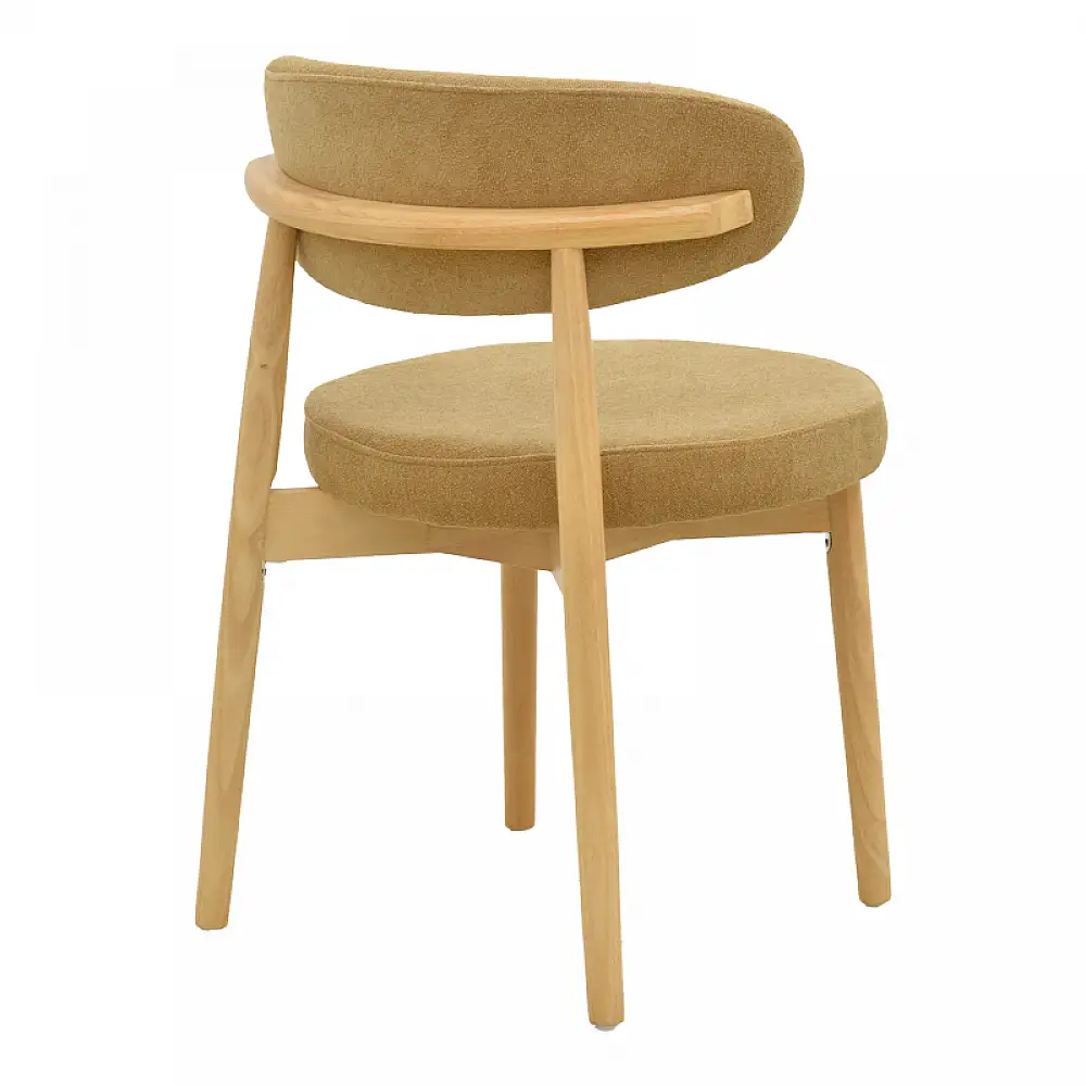 Καρέκλα Luben pakoworld ύφασμα καφέ - rubberwood σε φυσική απόχρωση 53x54x79εκ | 2 τμχ