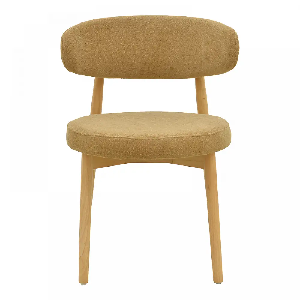 Καρέκλα Luben pakoworld ύφασμα καφέ - rubberwood σε φυσική απόχρωση 53x54x79εκ | 2 τμχ