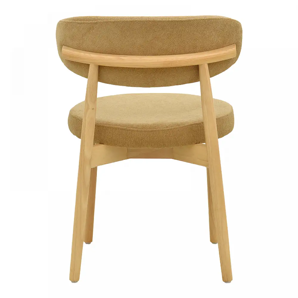 Καρέκλα Luben pakoworld ύφασμα καφέ - rubberwood σε φυσική απόχρωση 53x54x79εκ | 2 τμχ