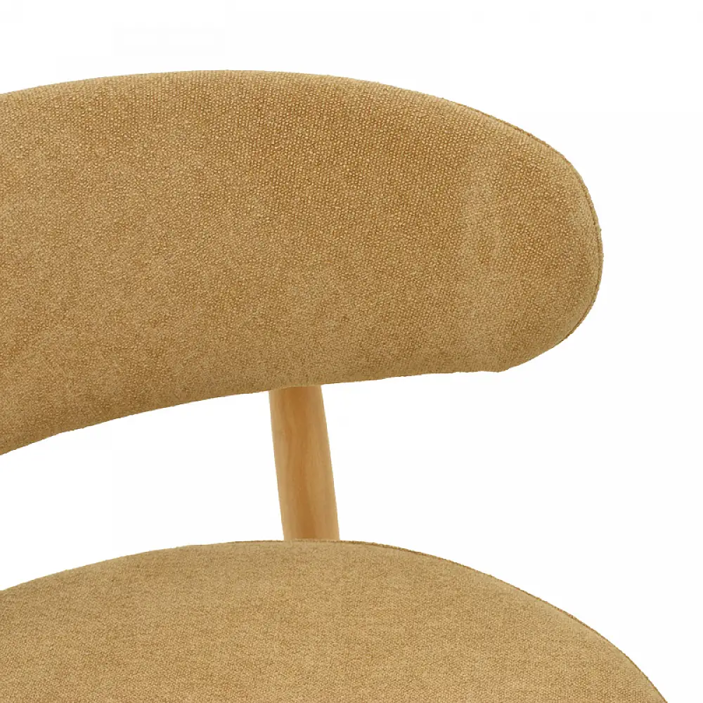 Καρέκλα Luben pakoworld ύφασμα καφέ - rubberwood σε φυσική απόχρωση 53x54x79εκ | 2 τμχ