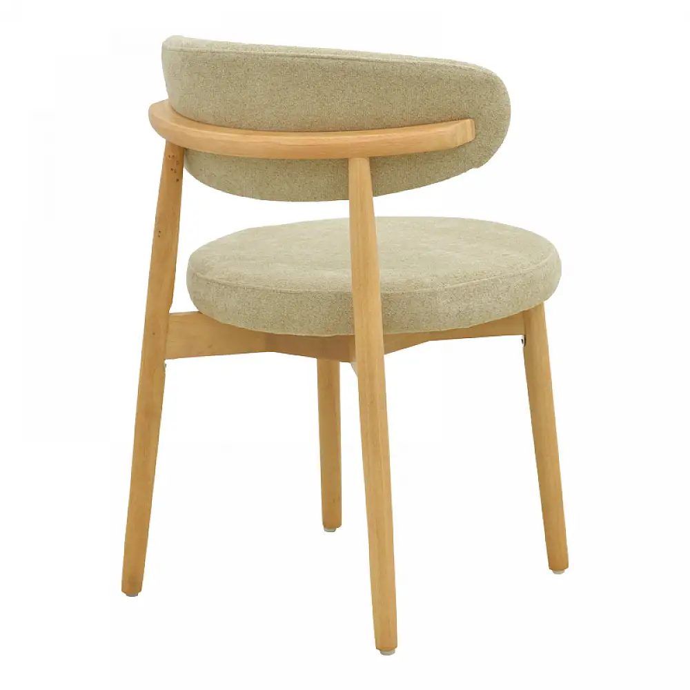 Καρέκλα Luben pakoworld ύφασμα γκρι - rubberwood σε φυσική απόχρωση 53x54x79εκ | 2 τμχ