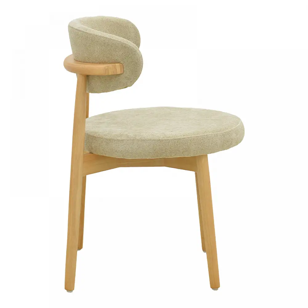 Καρέκλα Luben pakoworld ύφασμα γκρι - rubberwood σε φυσική απόχρωση 53x54x79εκ | 2 τμχ