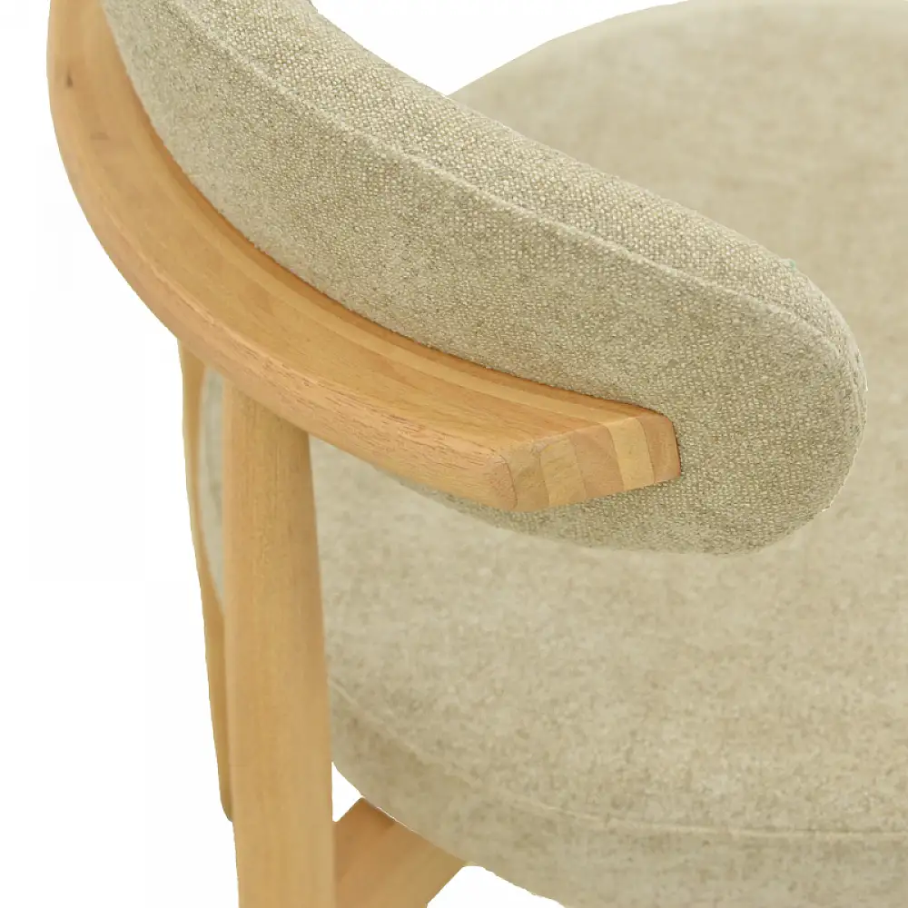 Καρέκλα Luben pakoworld ύφασμα γκρι - rubberwood σε φυσική απόχρωση 53x54x79εκ | 2 τμχ