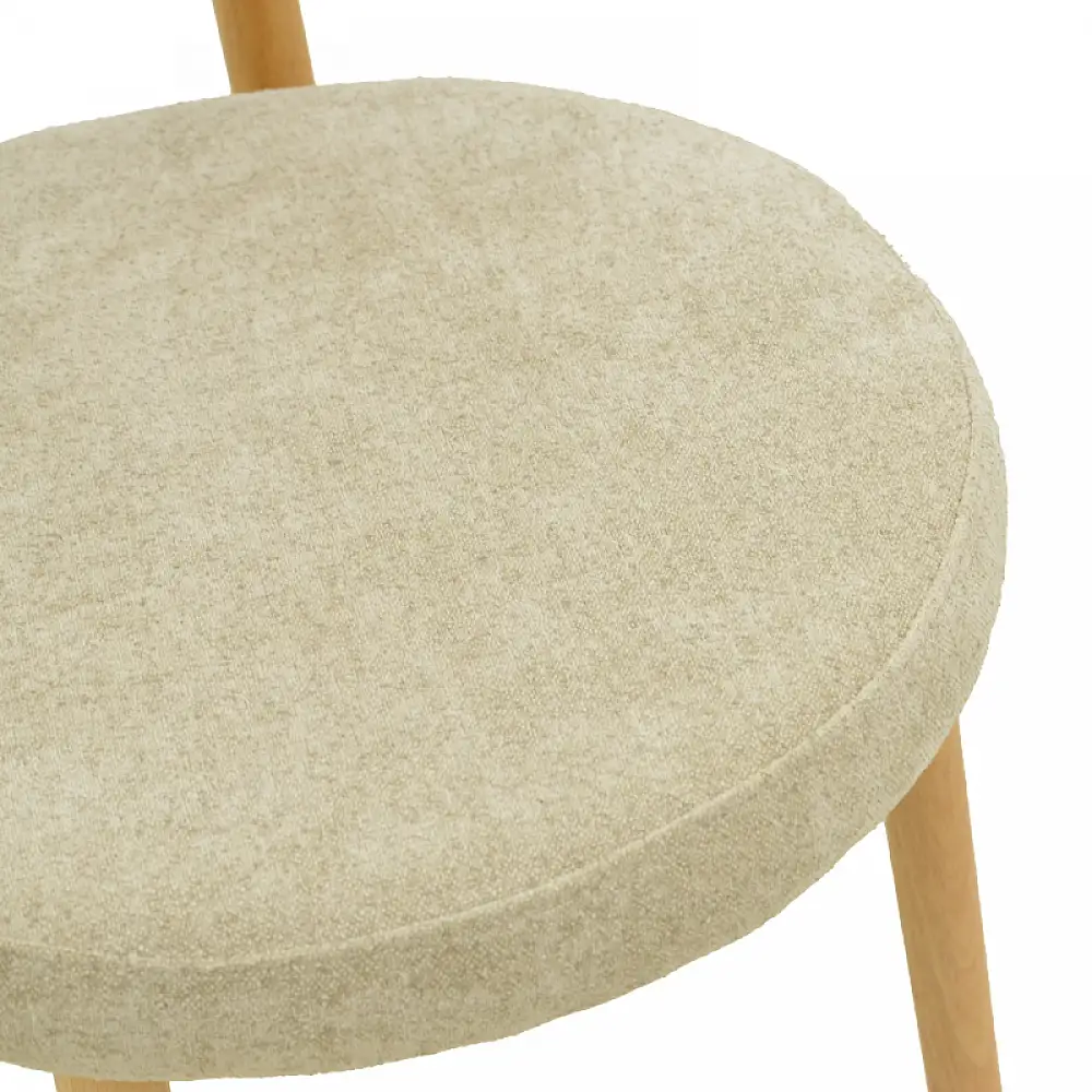 Καρέκλα Luben pakoworld ύφασμα γκρι - rubberwood σε φυσική απόχρωση 53x54x79εκ | 2 τμχ