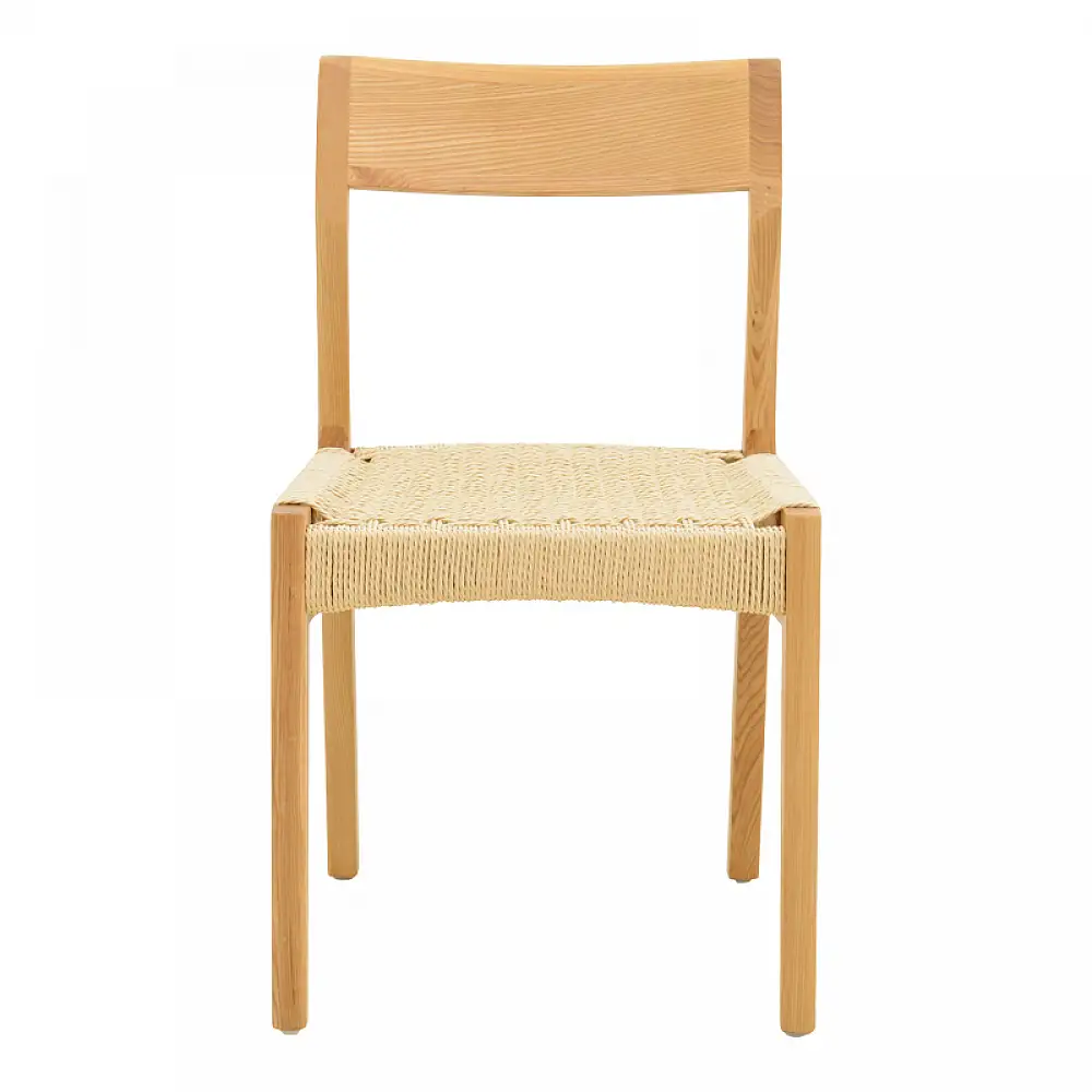 Καρέκλα Karlinda pakoworld ξύλο οξιάς-έδρα σχοινί σε φυσική απόχρωση 47.5x55x81εκ