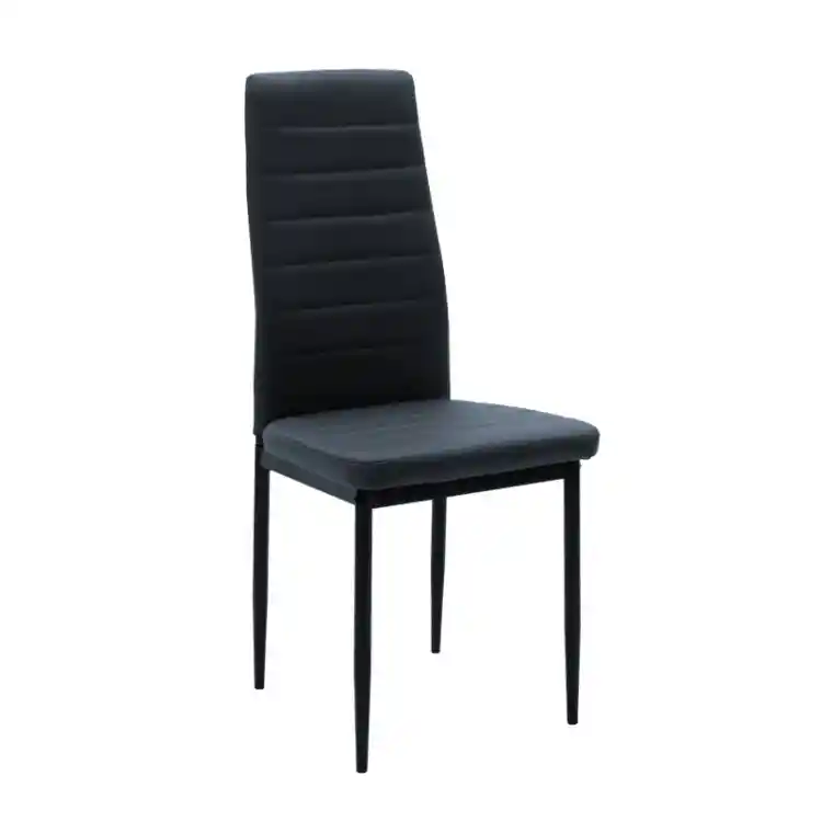Καρέκλα Parker pakoworld PU ανθρακί-μαύρο πόδι 42x48x98εκ | 4 τμχ