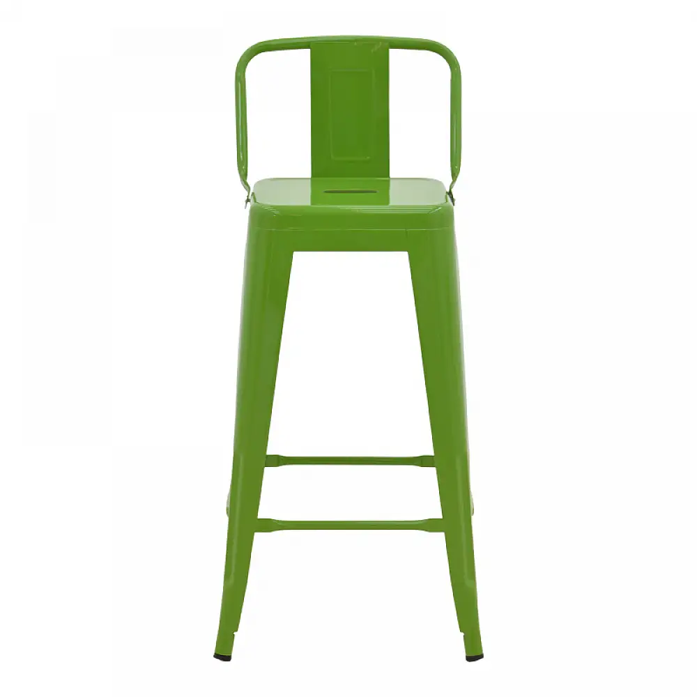 Σκαμπό μπαρ με πλάτη Utopia pakoworld μέταλλο σε πράσινη απόχρωση 42x42x97εκ