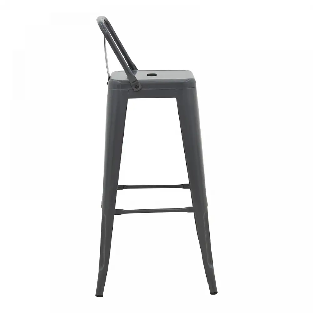 Σκαμπό μπαρ με πλάτη Utopia pakoworld μέταλλο σε ανθρακί απόχρωση 42x42x97εκ