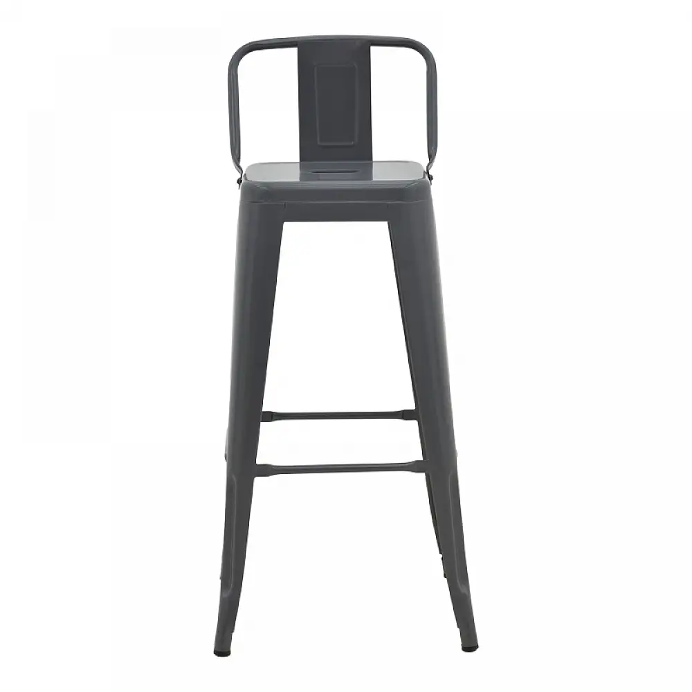 Σκαμπό μπαρ με πλάτη Utopia pakoworld μέταλλο σε ανθρακί απόχρωση 42x42x97εκ