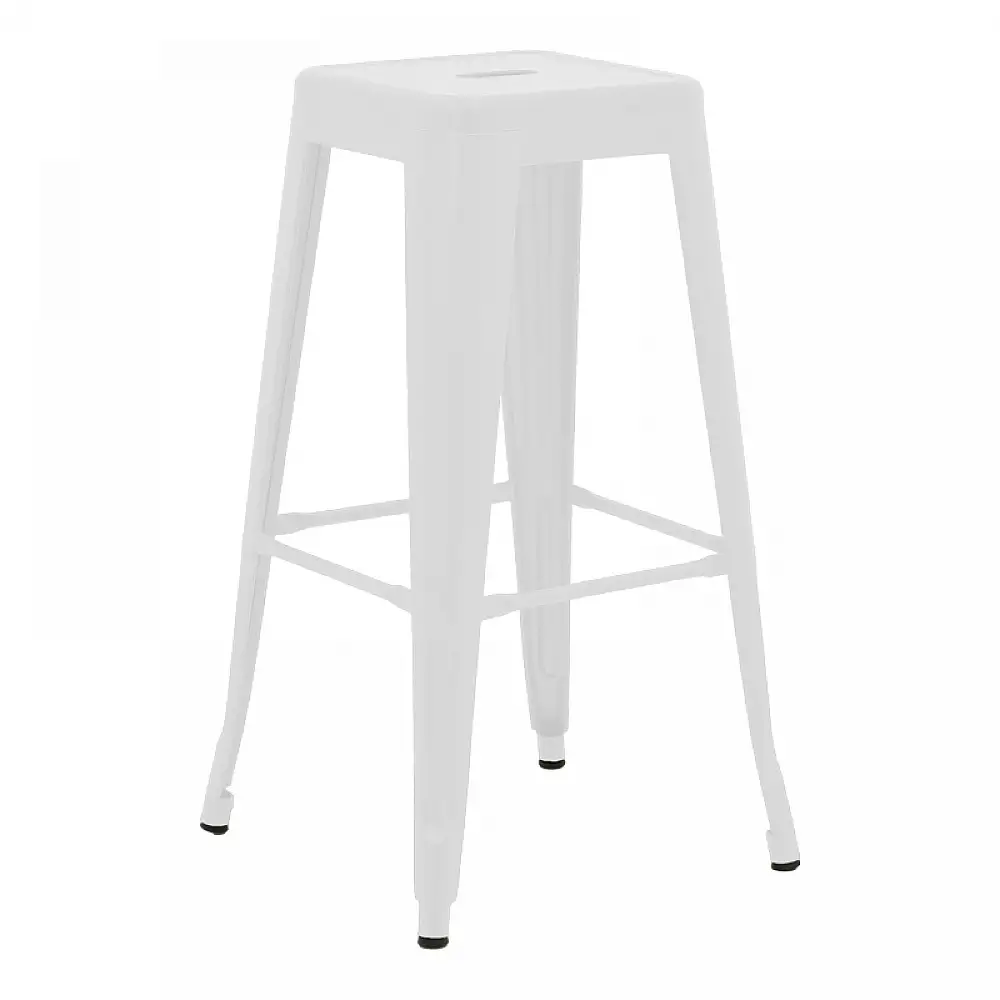 Σκαμπό μπαρ Utopia pakoworld μέταλλο σε λευκή ματ απόχρωση 42x42x76εκ