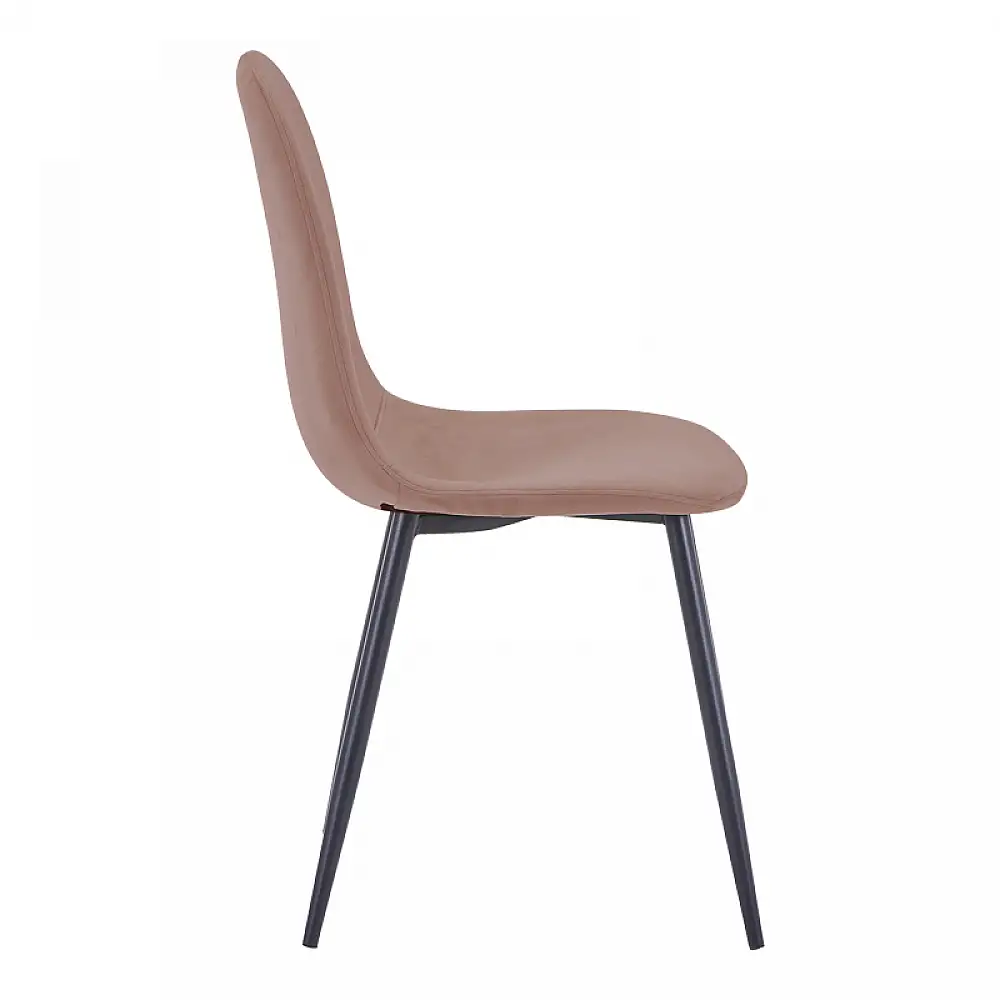 Καρέκλα Bella pakoworld σάπιο μήλο βελούδο με μεταλλικό μαύρο πόδι 43.5x52x89εκ | 4 τμχ