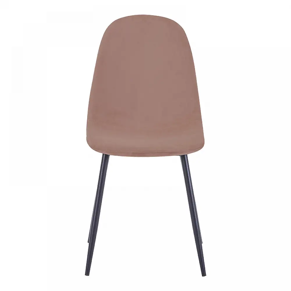 Καρέκλα Bella pakoworld σάπιο μήλο βελούδο με μεταλλικό μαύρο πόδι 43.5x52x89εκ | 4 τμχ