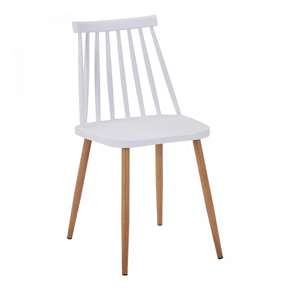 Καρέκλα Aurora pakoworld λευκό pp-φυσικό μεταλλικό πόδι 42x49.5x77εκ | 4 τμχ