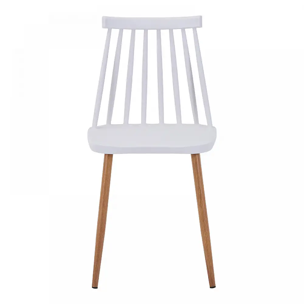 Καρέκλα Aurora pakoworld λευκό pp-φυσικό μεταλλικό πόδι 42x49.5x77εκ | 4 τμχ