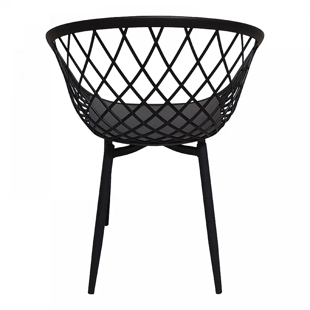 Πολυθρόνα Ezra pakoworld μαύρο pp-πόδι μαύρο μέταλλο 62.5x56x82εκ | 4 τμχ