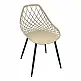 Καρέκλα Suan pakoworld cappuccino pp-πόδι μαύρο μέταλλο 49x51x86εκ | 4 τμχ