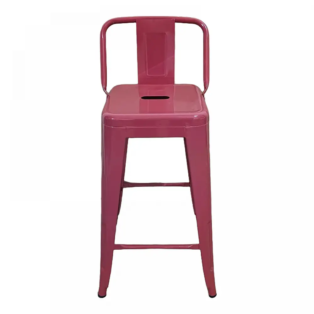 Σκαμπό μπαρ μεσαίου ύψους με πλάτη Utopia pakoworld terracotta 42x42x86εκ