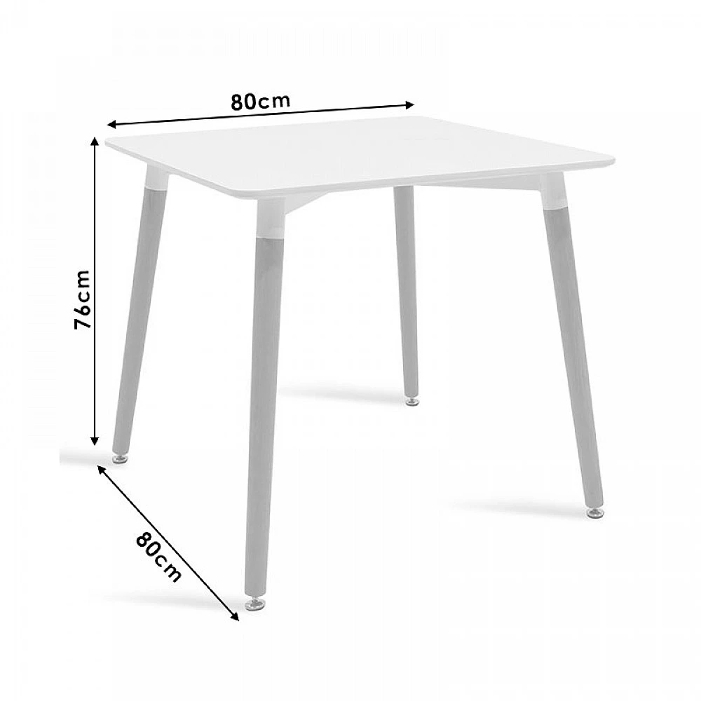 Τραπέζι Natali pakoworld MDF μαύρο-πόδια φυσικό 80x80x76εκ Τραπέζι Natali pakoworld MDF μαύρο-πόδια φυσικό 80x80x76εκ
