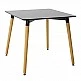 Τραπέζι Natali pakoworld MDF μαύρο-πόδια φυσικό 80x80x76εκ Τραπέζι Natali pakoworld MDF μαύρο-πόδια φυσικό 80x80x76εκ
