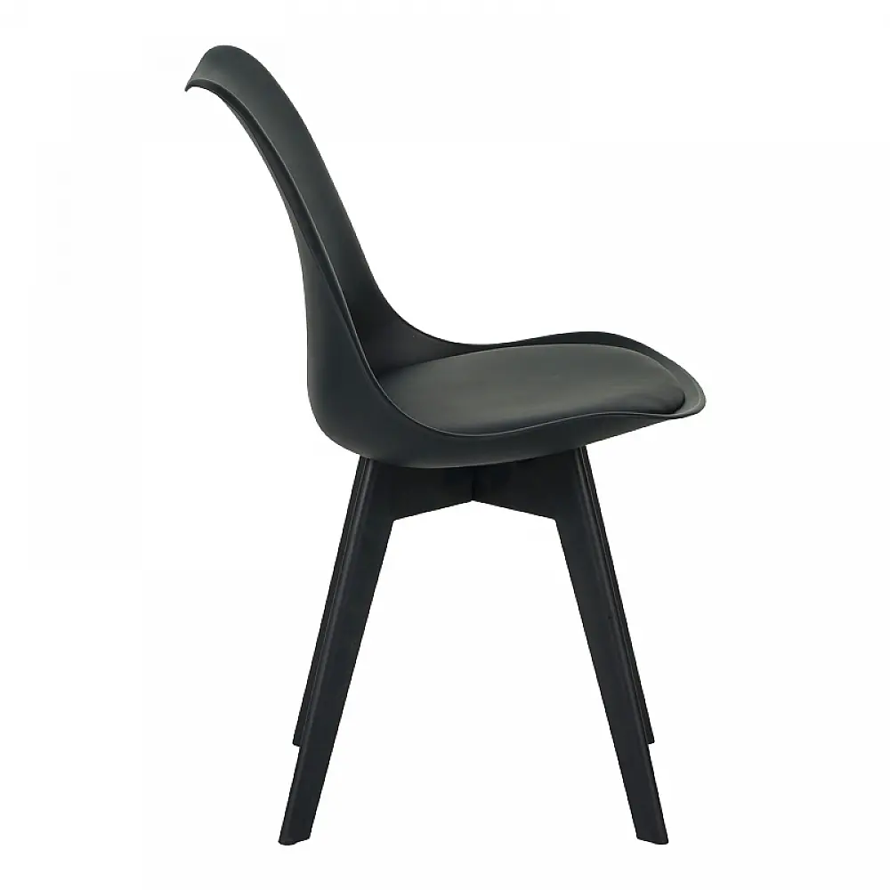 Καρέκλα Gaston I pakoworld PP-PU σε μαύρη απόχρωση 48.5x53.5x81.5εκ