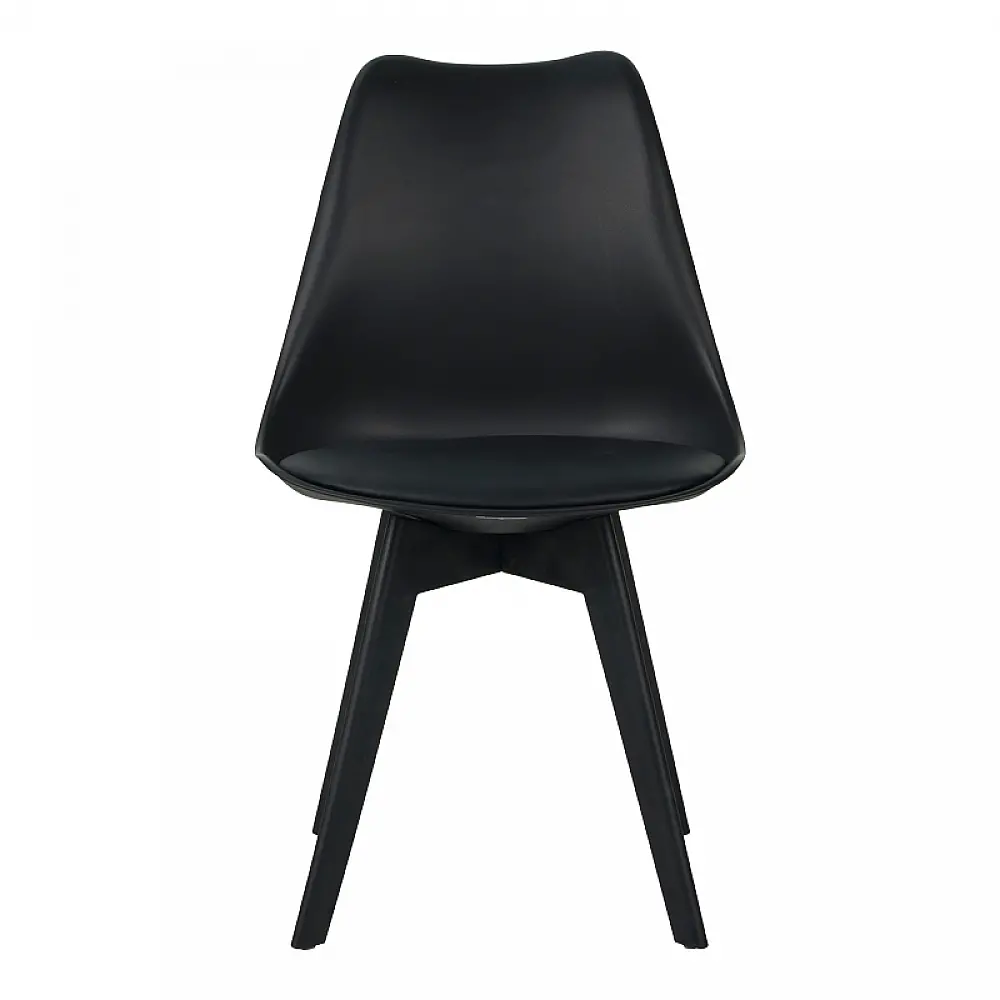 Καρέκλα Gaston I pakoworld PP-PU σε μαύρη απόχρωση 48.5x53.5x81.5εκ