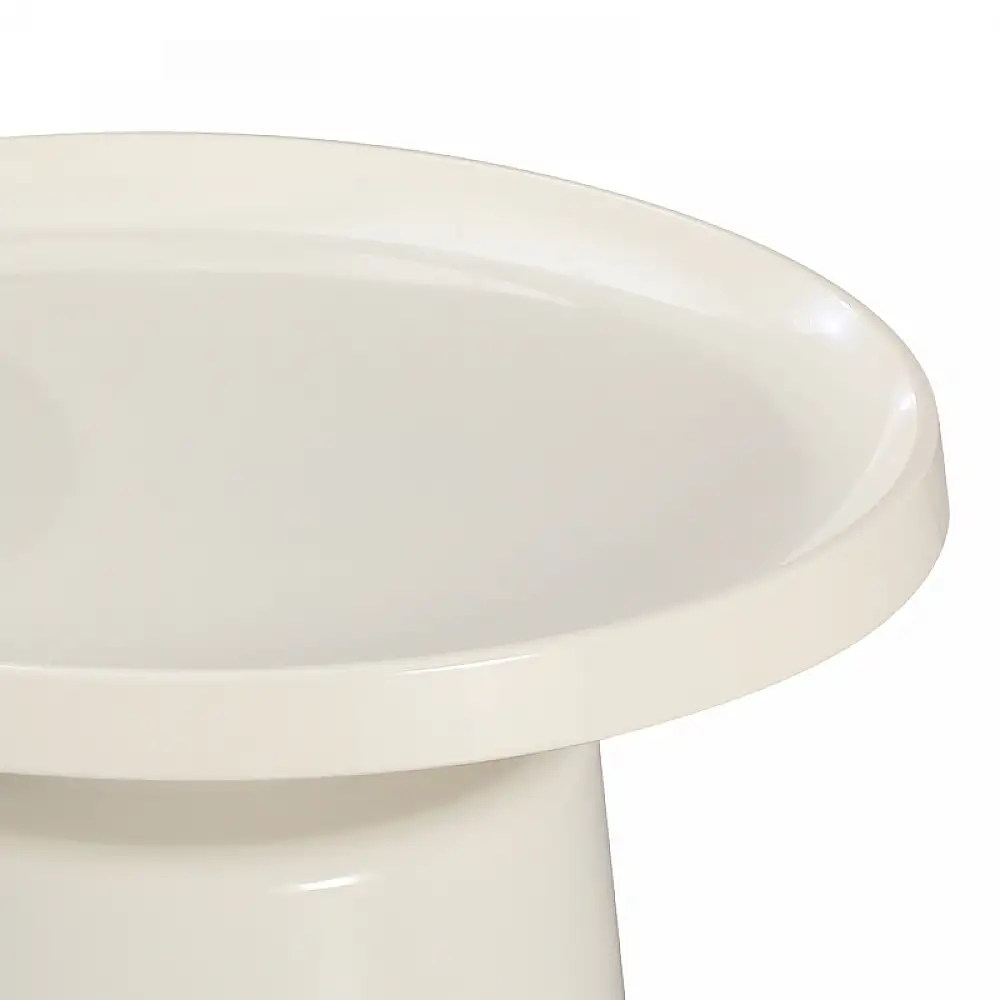 Τραπέζι σαλονιού Ginoze pakoworld μέταλλο σε λευκή απόχρωση Φ70x41εκ