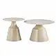 Τραπέζια σαλονιού Sculpt pakoworld σετ 2τεμ μέταλλο cappuccino- sintered stone σε όψης τραβερτίνης
