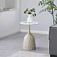 Βοηθητικό τραπέζι Amphora pakoworld μέταλλο cappuccino- τραβερτίνα με όψη μαρμάρου Φ40x60εκ