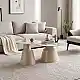 Τραπέζια σαλονιού Sculpt pakoworld σετ 2τεμ μέταλλο cappuccino- sintered stone λευκό μαρμάρου