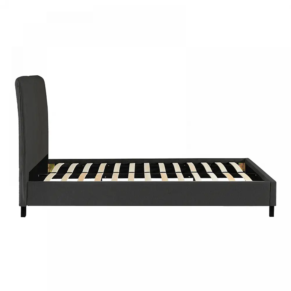 Κρεβάτι διπλό Majus pakoworld ύφασμα ανθρακί 160x200εκ